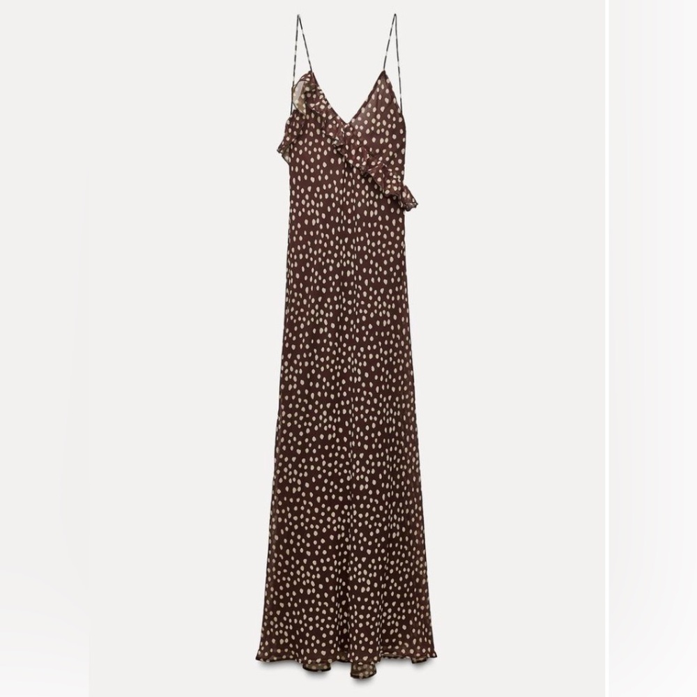 Zara Ruffled Polka Dot Dress
